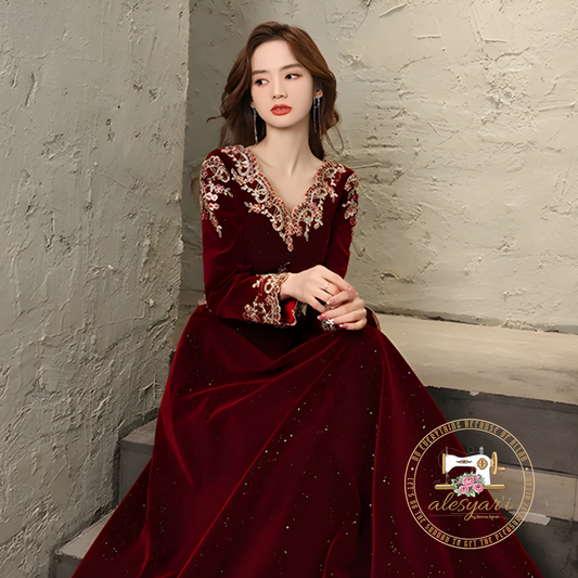 Party Gowns Evening Dress Long Sleeve Custom-Made Formal Prom Dresses