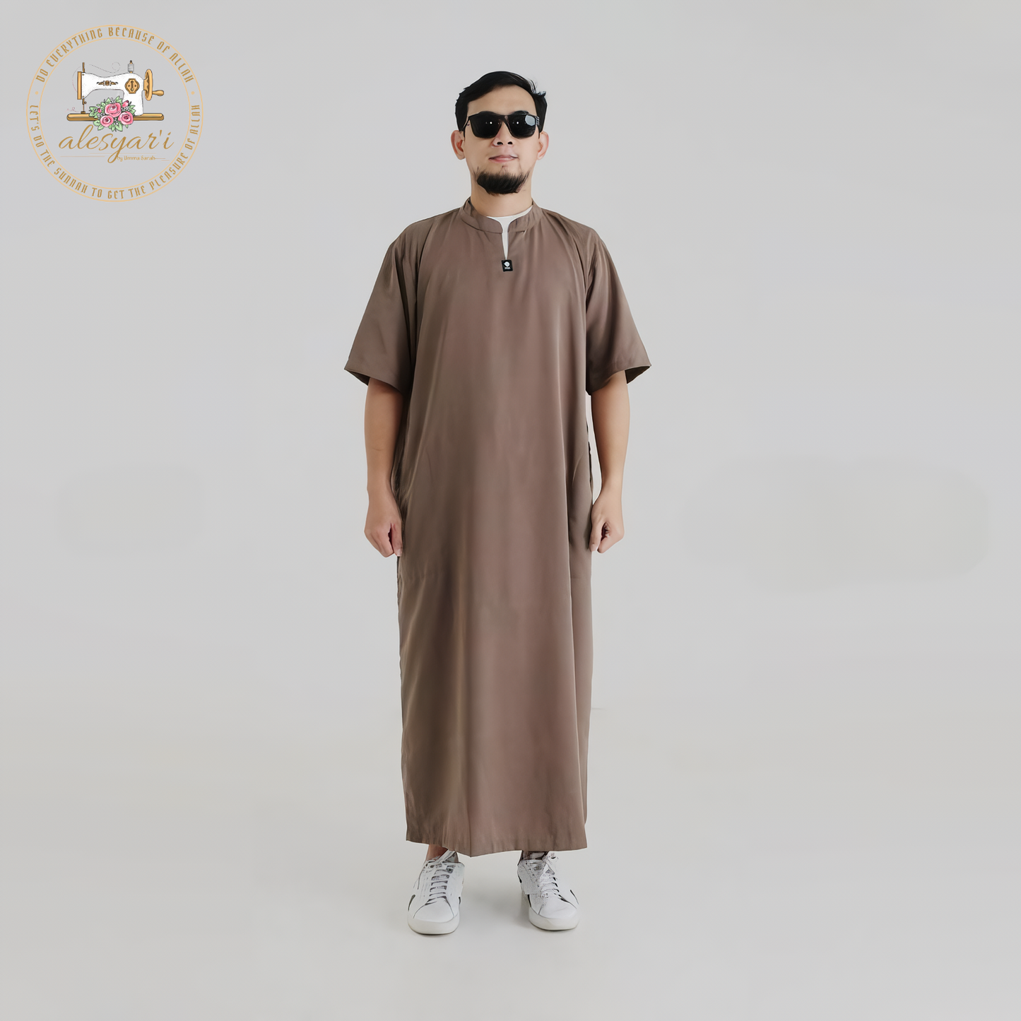 Alesyari Shop I 2024 Men's Islamic Arabian Patchwork Muslim Robe Autumn Streetwear Casual Loose Arabian Islamic Robe