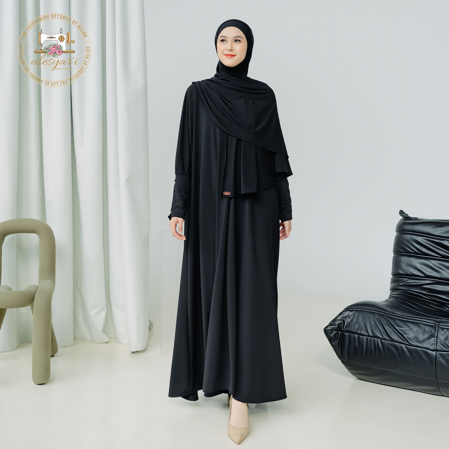 Alesyari Shop I 2024 Fashion Muslim Dress Dubai Full Length Soft Abaya Dubai Turkey Muslim Islam Robe With Pocket