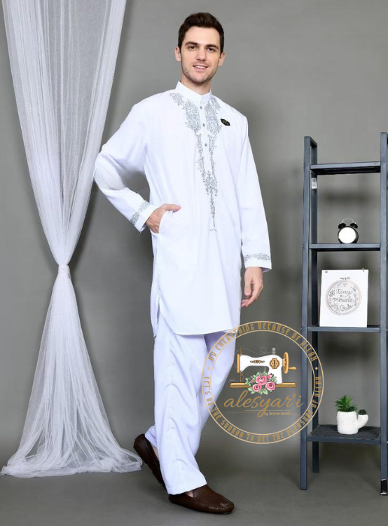 Alesyari Shop I Men's Indonesian Suits for Adults: Embroidered Kaftans and Kurta Kaftans