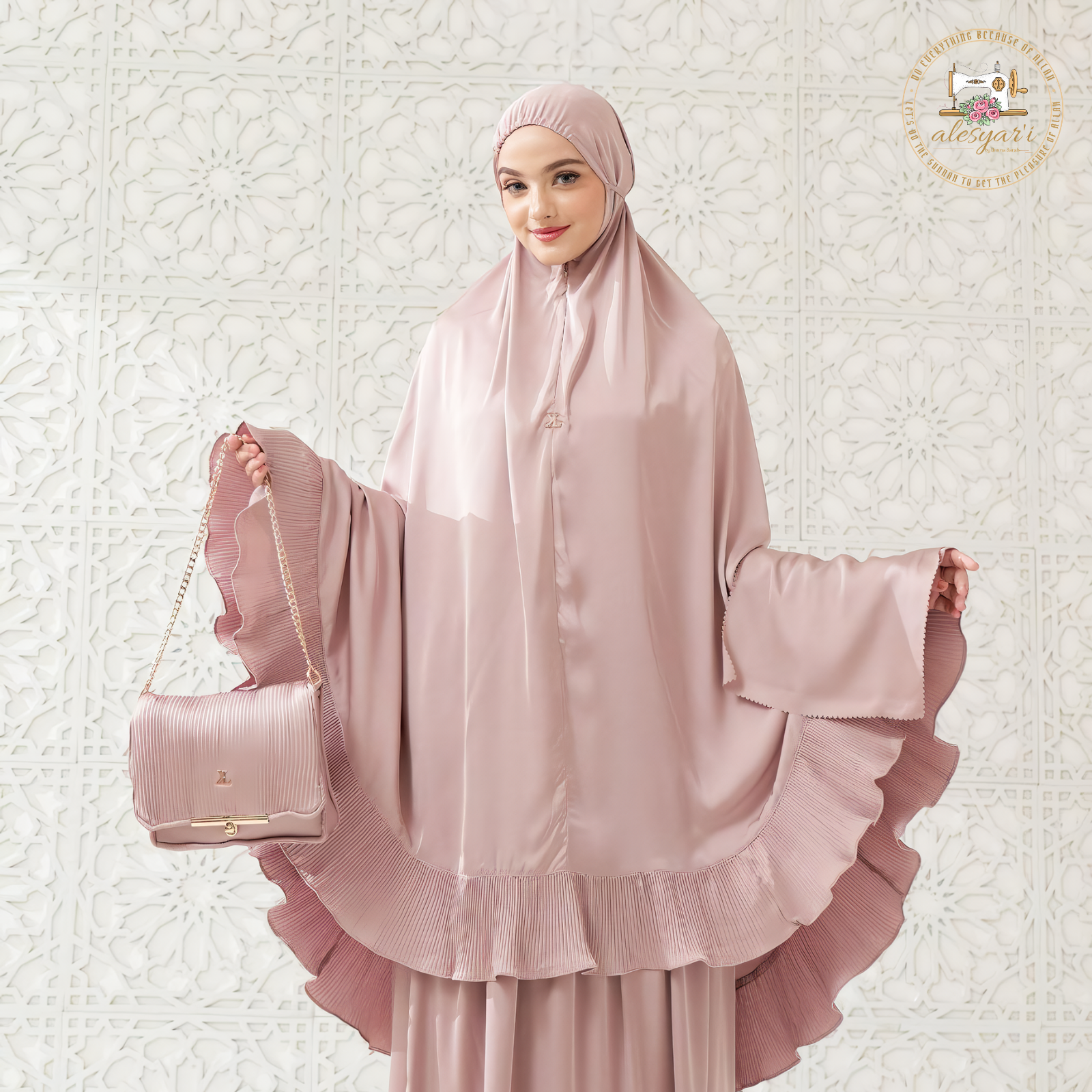 Alesyari Shop I 2024 Two Pieces Ramadan Muslim Prayer Hijab Garment Women Fashion Hooded Abaya Full Cover Long Sleeve Dress Islam Dubai Modest Robe