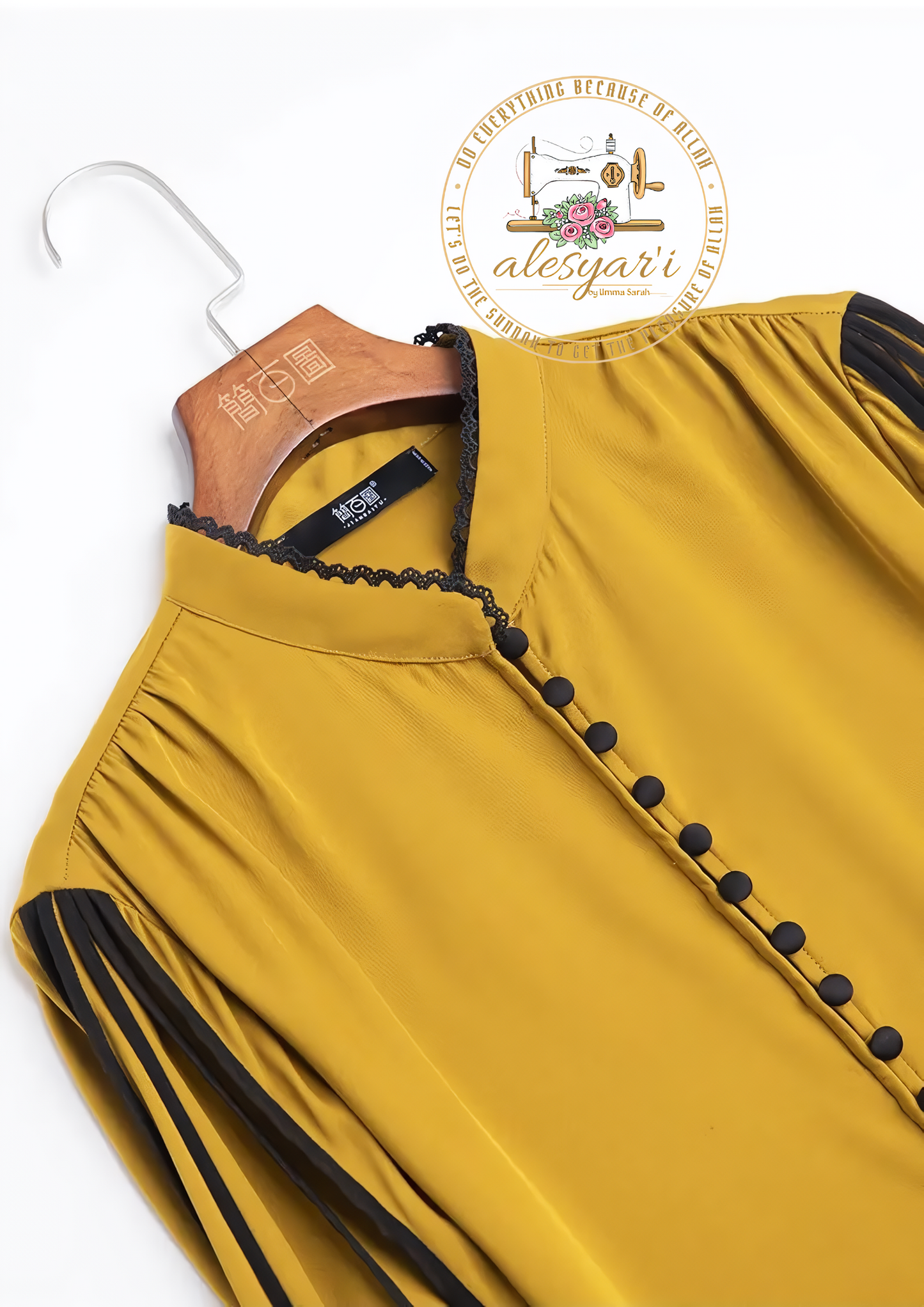 Alesyari Shop I Chic Korean-Inspired Long Sleeve Silk Shirt in Yellow and Black: Elevate Your Casual Elegance for Spring and Autumn Fashion