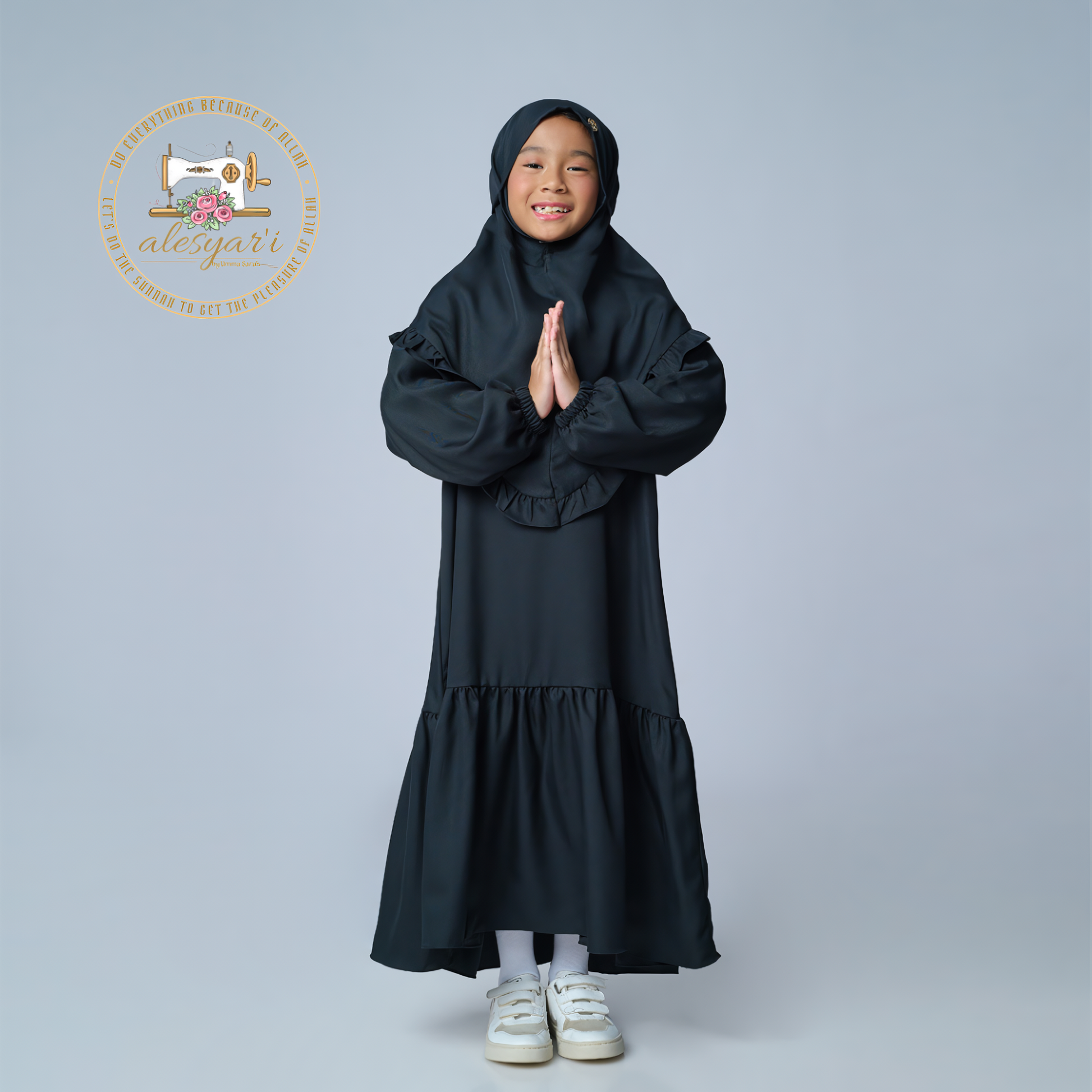 Alesyari Shop I Sophisticated Elegance Luxurious and Comfortable Abaya Set for Your Graceful Child