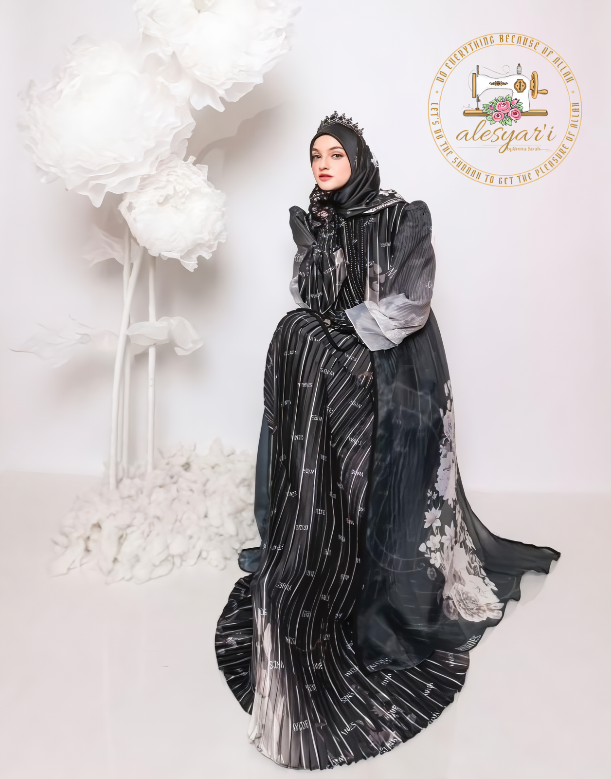 Alesyari Shop I Abaya Set Luxuriously Comfortable Crafted in Super Soft and Cool Armani Silk Fabric