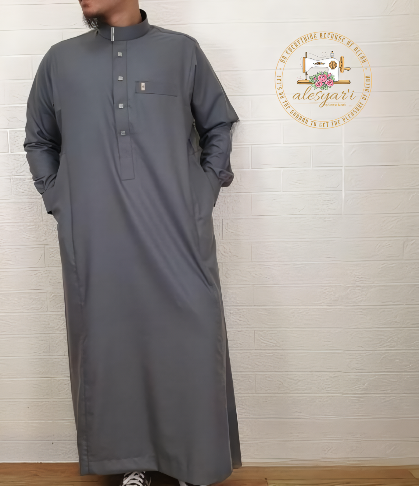 Alesyari Shop I Latest Imam Ahmad Style Robe with Long Sleeves and Cuffs Added Elegance