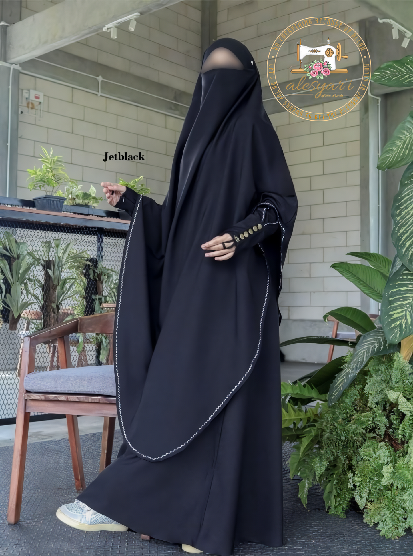 Alesyari Shop I Luxurious Set Abaya + Khimar Set Elegance, Comfort, and Style for Festivities