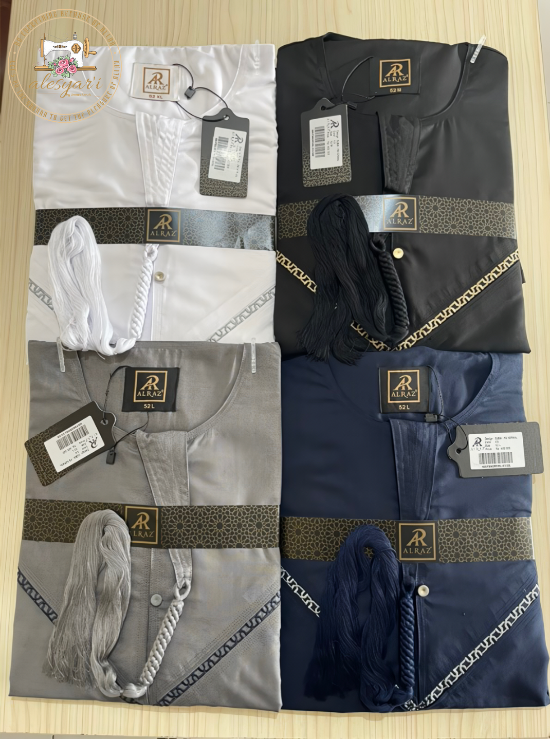 Alesyari Shop I 2024 Summer New Kaftan Muslim Men Short Sleeve Embroidery Loose Breathable Casual Robe Islamic Abaya