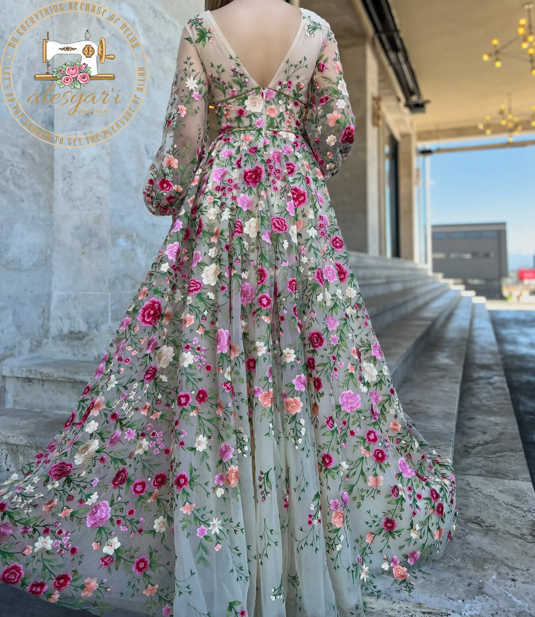 Alesyari Shop I 2024 Prom Dresses: Floral Reverie Ball Gowns, Sweet 3D Floral Prom Gowns, and A-line Party Dresses with Flared Sleeves