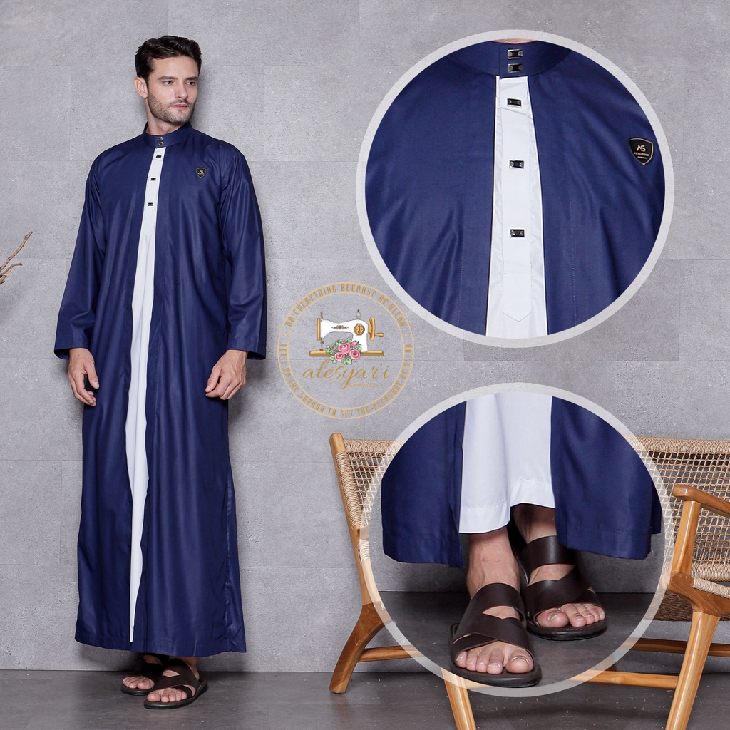 Alesyari Shop I Elevate Your Style with the Latest Trend in Men's 2-in-1 Dual Layer Jubah