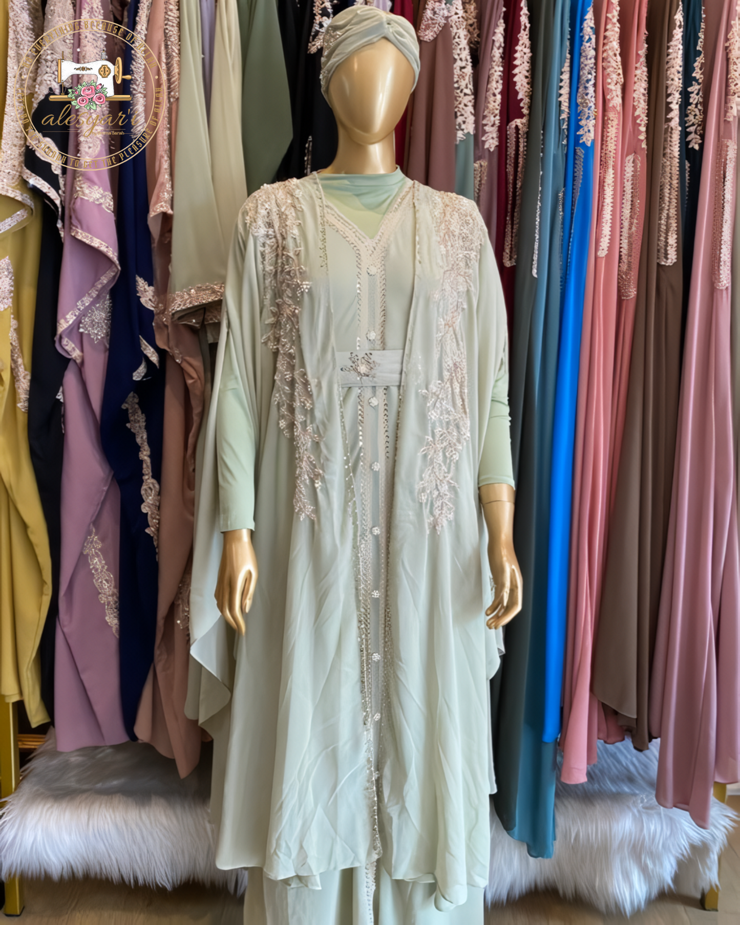 Alesyari Shop I Ramadan Khimar Abaya Saudi Arabia Turkey Islam Muslim Dress Prayer Clothes African Dresses For Women Kebaya Robe 2024