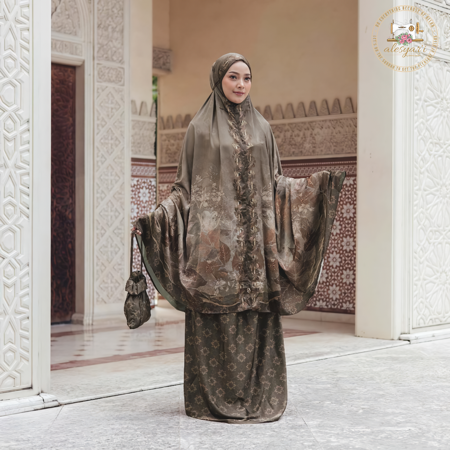 Alesyari Shop I 2024 Women's Prayer Garment Ramadan Muslim Abaya Kaftan Women Jilbab with Hijab Abayat Islam Modest Dress Robe Islamic Arab Clothes