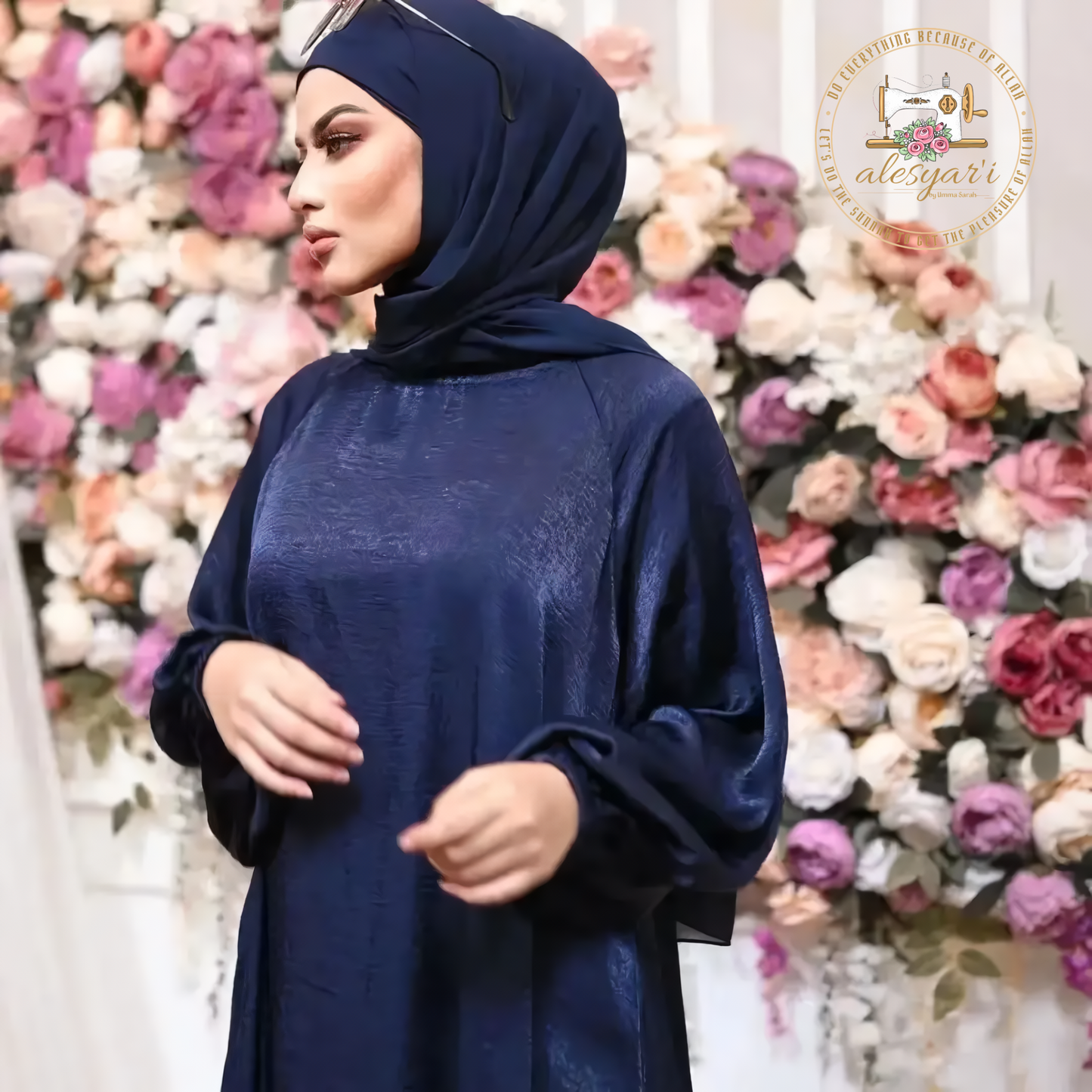 Graceful Modesty Satin Abaya Long Dress - Elegant Formal Wear for Women