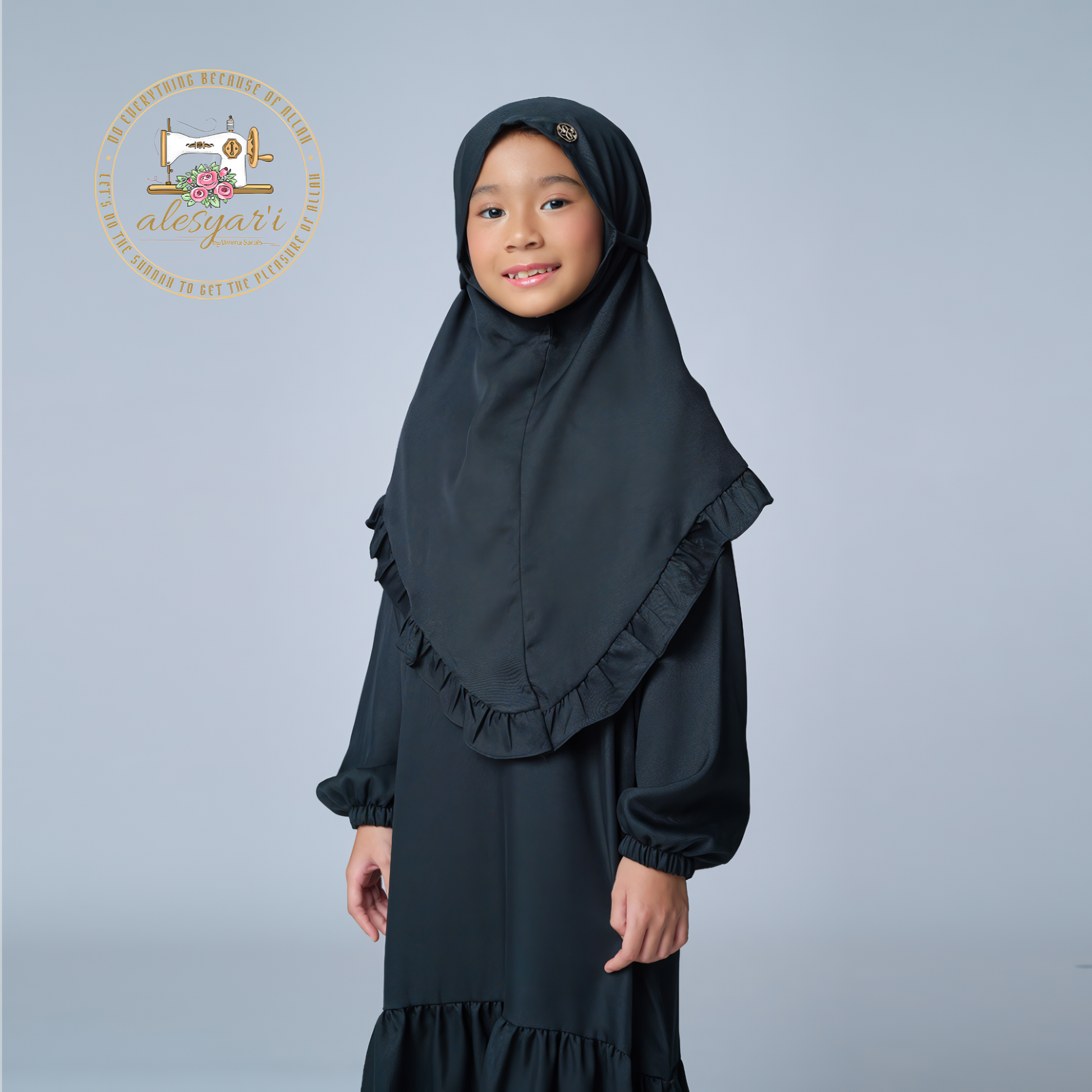 Alesyari Shop I Sophisticated Elegance Luxurious and Comfortable Abaya Set for Your Graceful Child