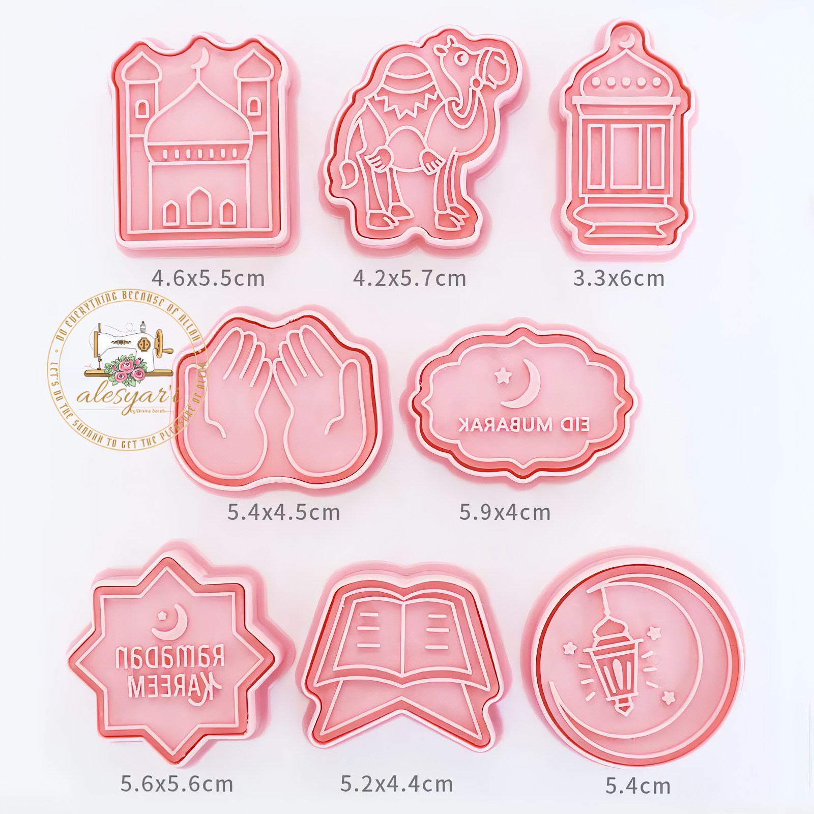 Alesyari Shop I Festive Ramadan Cookie Cutter Set for Eid Mubarak Celebrations - Create Sweet Memories with Islamic-themed Biscuit Molds