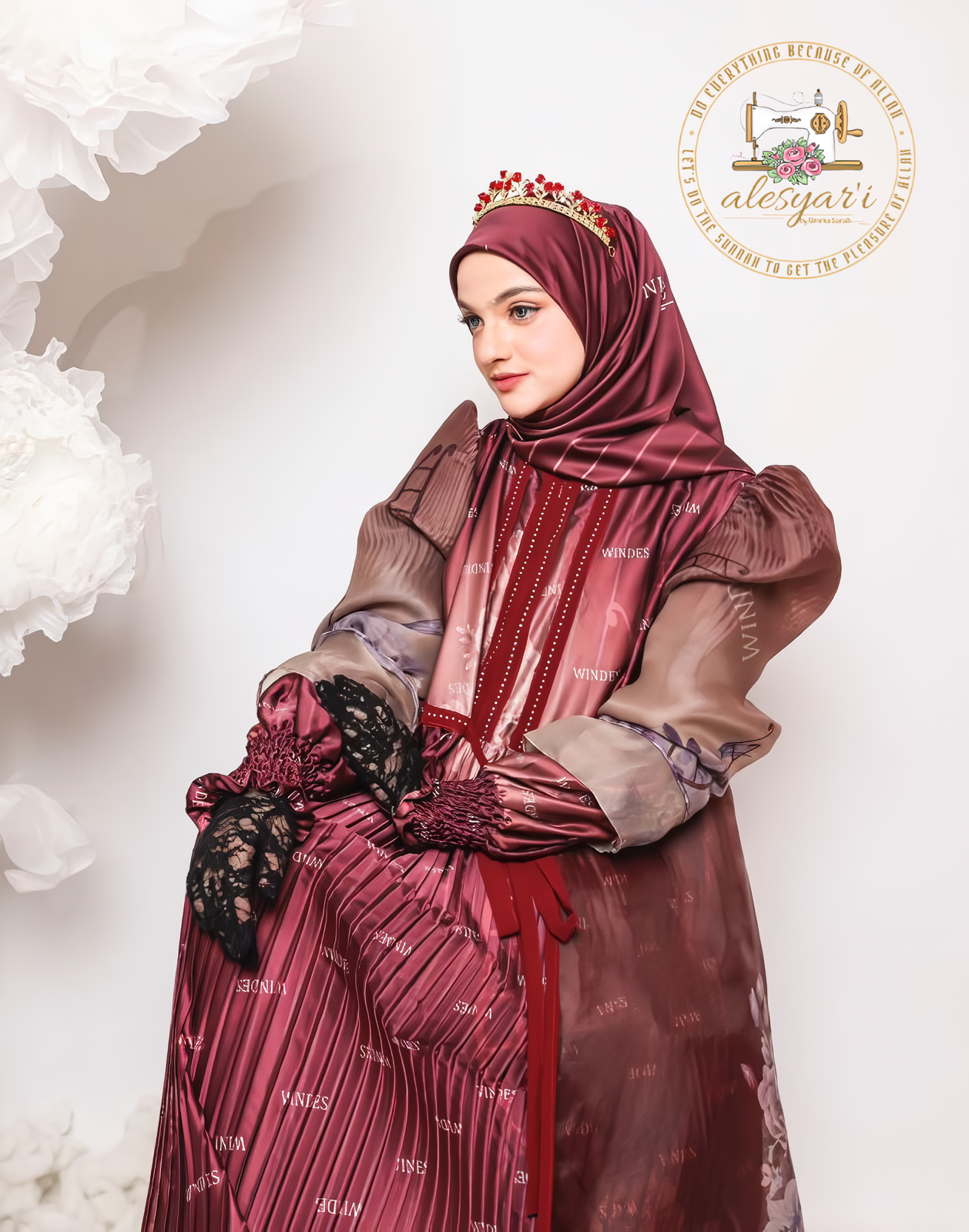 Alesyari Shop I Abaya Set Luxuriously Comfortable Crafted in Super Soft and Cool Armani Silk Fabric