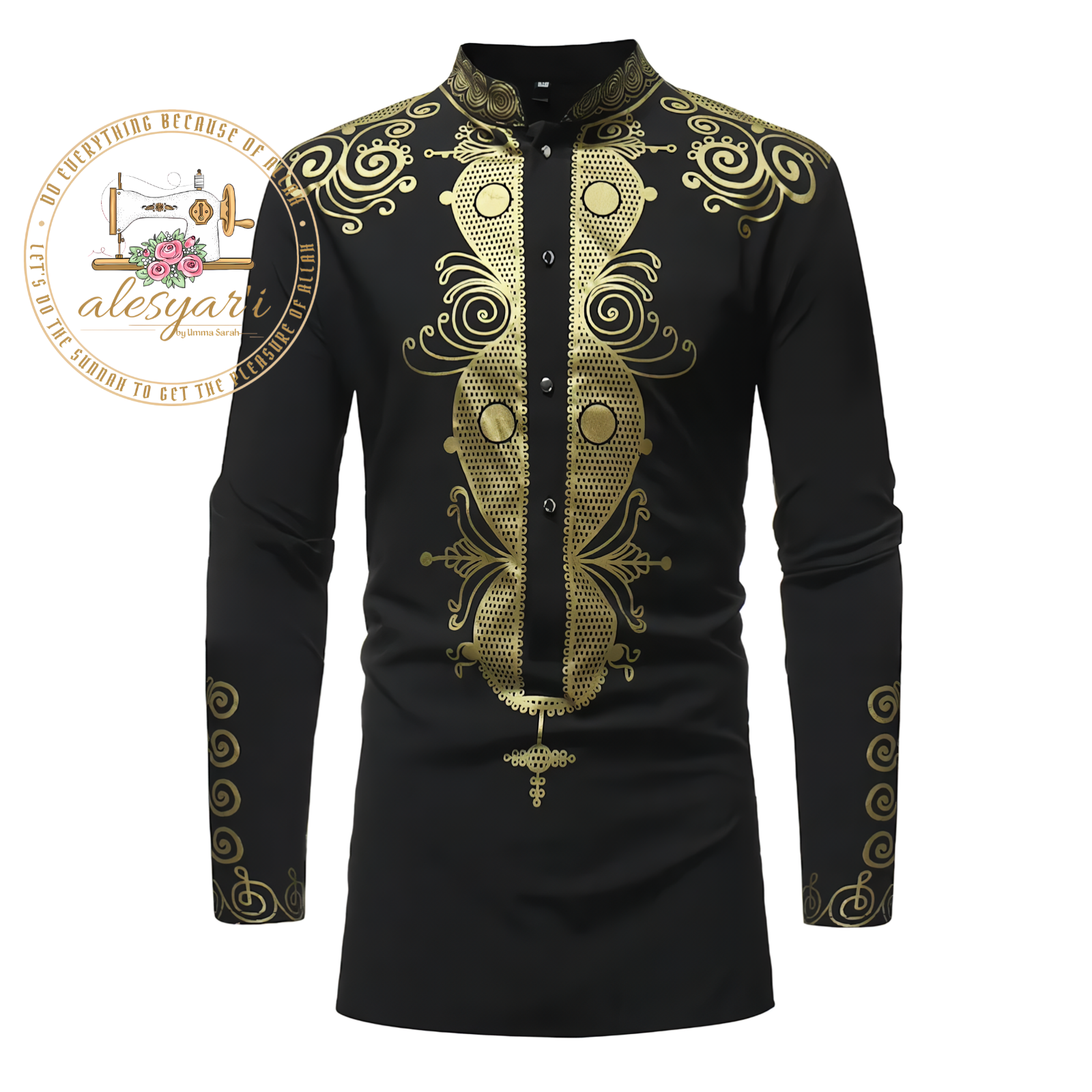 Alesyari Shop I African Clothes for Men Dashiki Summer African Men Long Sleeve Polyester Printing Shirts African Men Tops