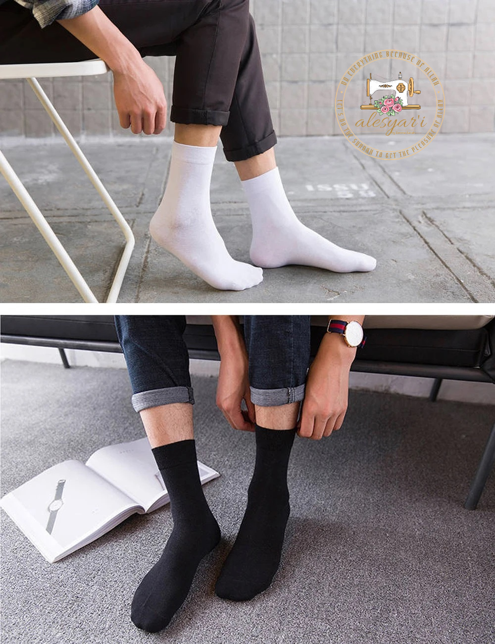 Alesyari Shop I 10 Pairs of Autumn-Winter Thicken Mid-Length Cotton Socks for Men – Deodorant, Sweat-Absorbing, and Casual Sport Comfort