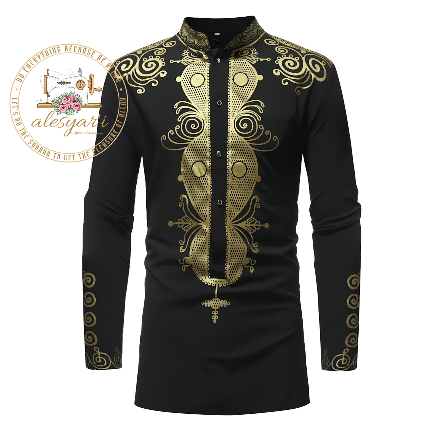 Alesyari Shop I African Clothes for Men Dashiki Summer African Men Long Sleeve Polyester Printing Shirts African Men Tops