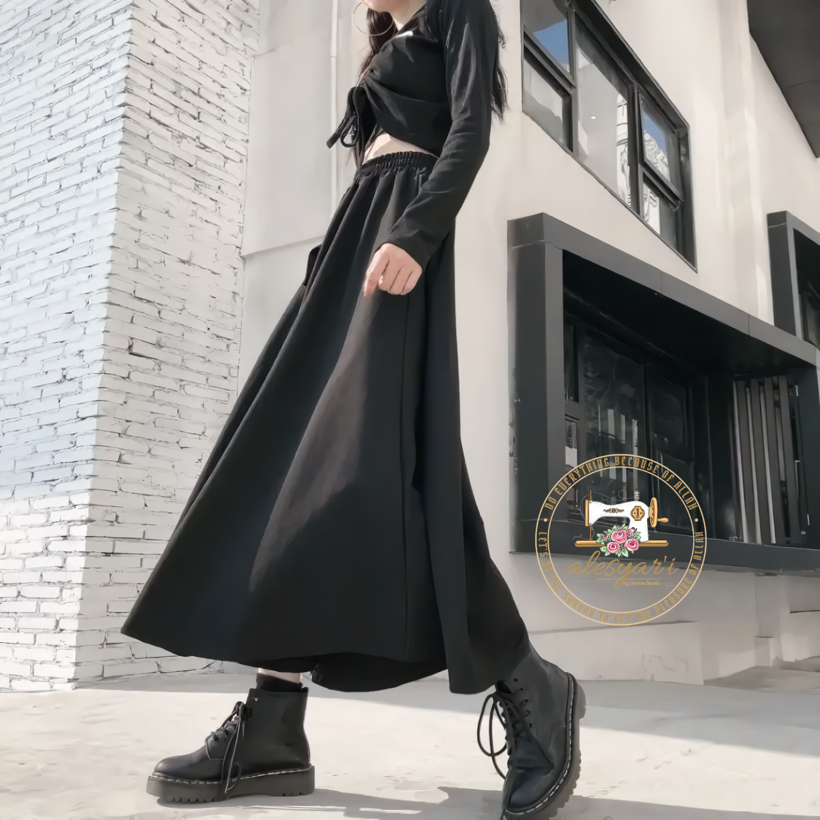 Alesyar'i Shop I Harajuku Punk Elegance: High Waist Splicing Buckle Irregular Gothic Skirt for Streetwear Statement