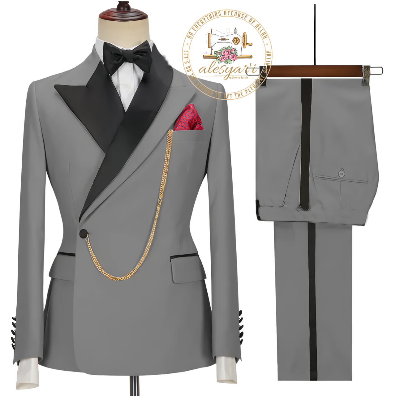 Alesyari Shop I 2024 Men Clothing Wedding Business Slim Fit Jacket Dress Blazers Coat Pants Trousers Male Suits 2 Piece