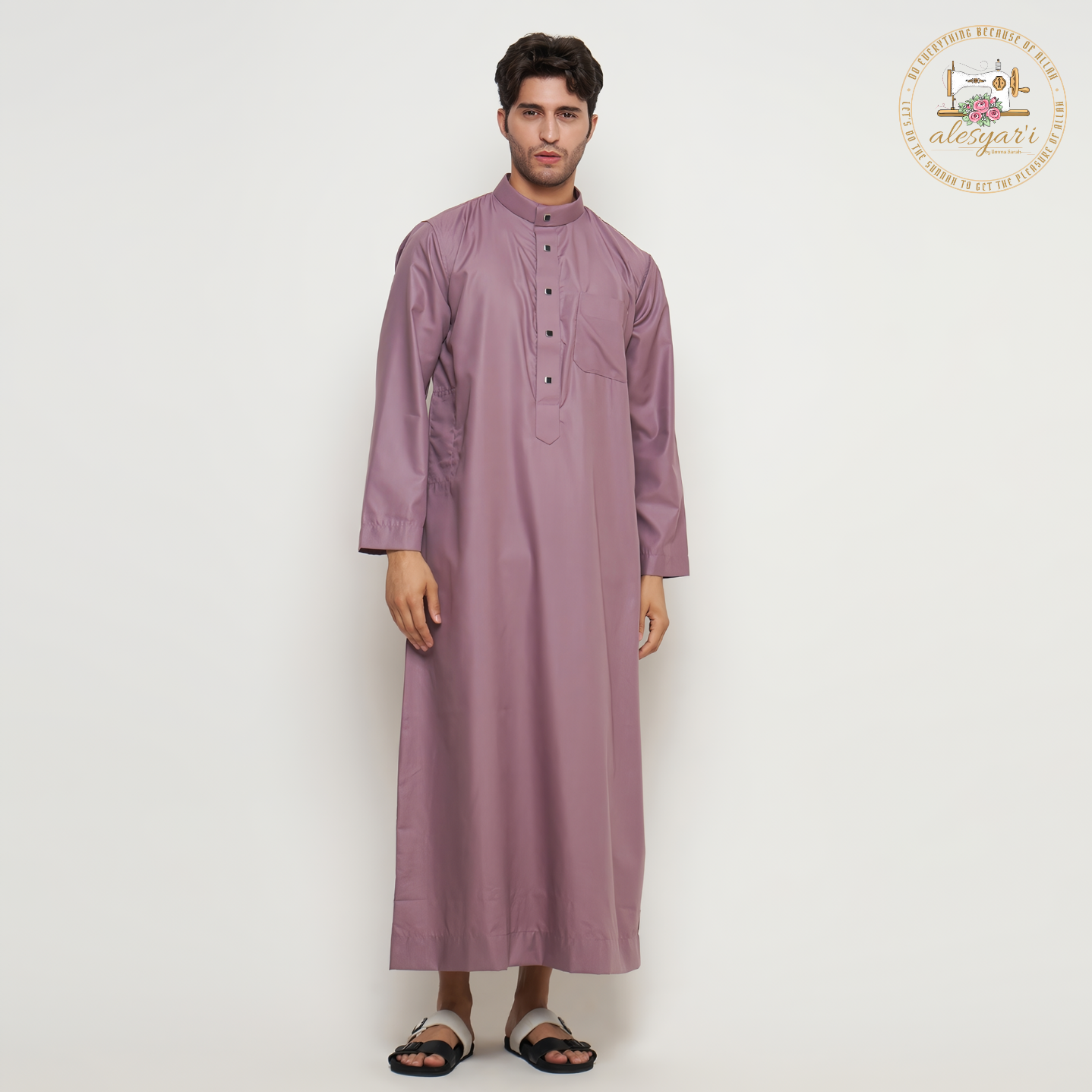 Alesyari Shop I Islamic Jubba Thobe Long Sleeve Robe Shirts Hoodies Saudi Arab Kaftan Long Jubba Thobe Hombre Muslim Men Abaya Clothing