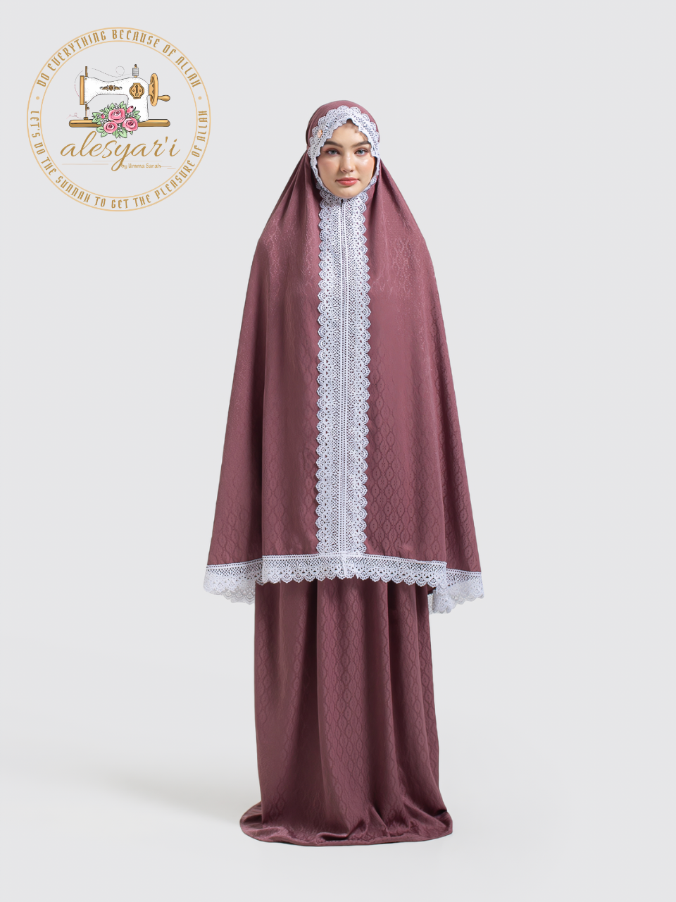 Alesyari Shop I 2-Piece Silky Skirt Sets with Lace Trim for Women's Prayer Garment - Perfect for Eid and Muslim Prayer in Saudi Arabia