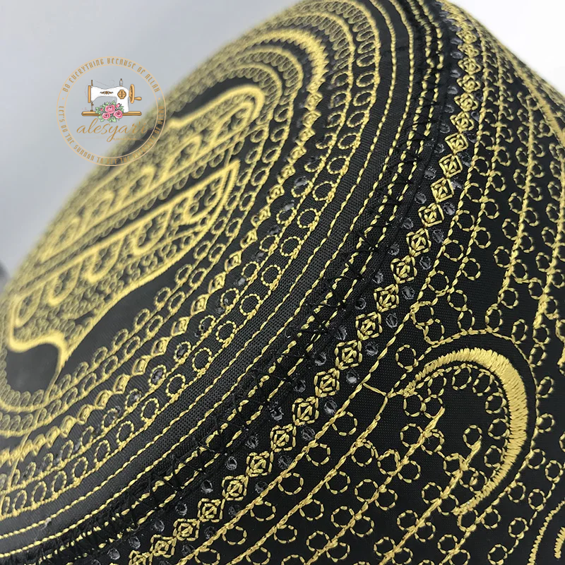 Alesyari Shop I Stylish Cotton Embroidered Caps: Modern Muslim Prayer Hats for Men, Islamic Turbans and Caps