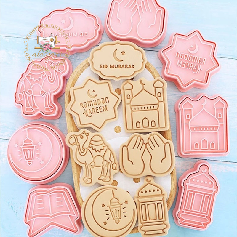 Alesyari Shop I Festive Ramadan Cookie Cutter Set for Eid Mubarak Celebrations - Create Sweet Memories with Islamic-themed Biscuit Molds