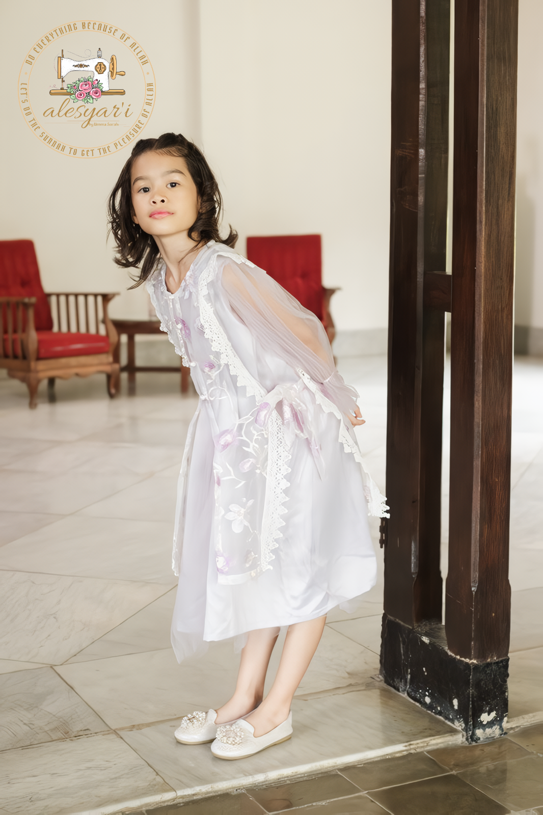 Alesyari Shop I 2024 Long Sleeves Flower Girl Dresses Tulle Kids Birthday Party Pageant Prom Gown Junior