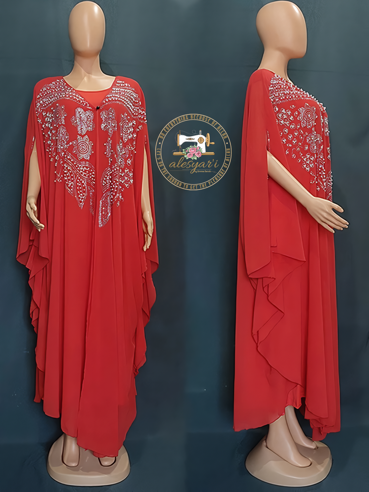 Alesyari Shop I Luxurious Dubai Women's Abayas: Sifon Boubou Muslim Fashion Kaftan Marocain Dresses for Special Occasions and Weddings