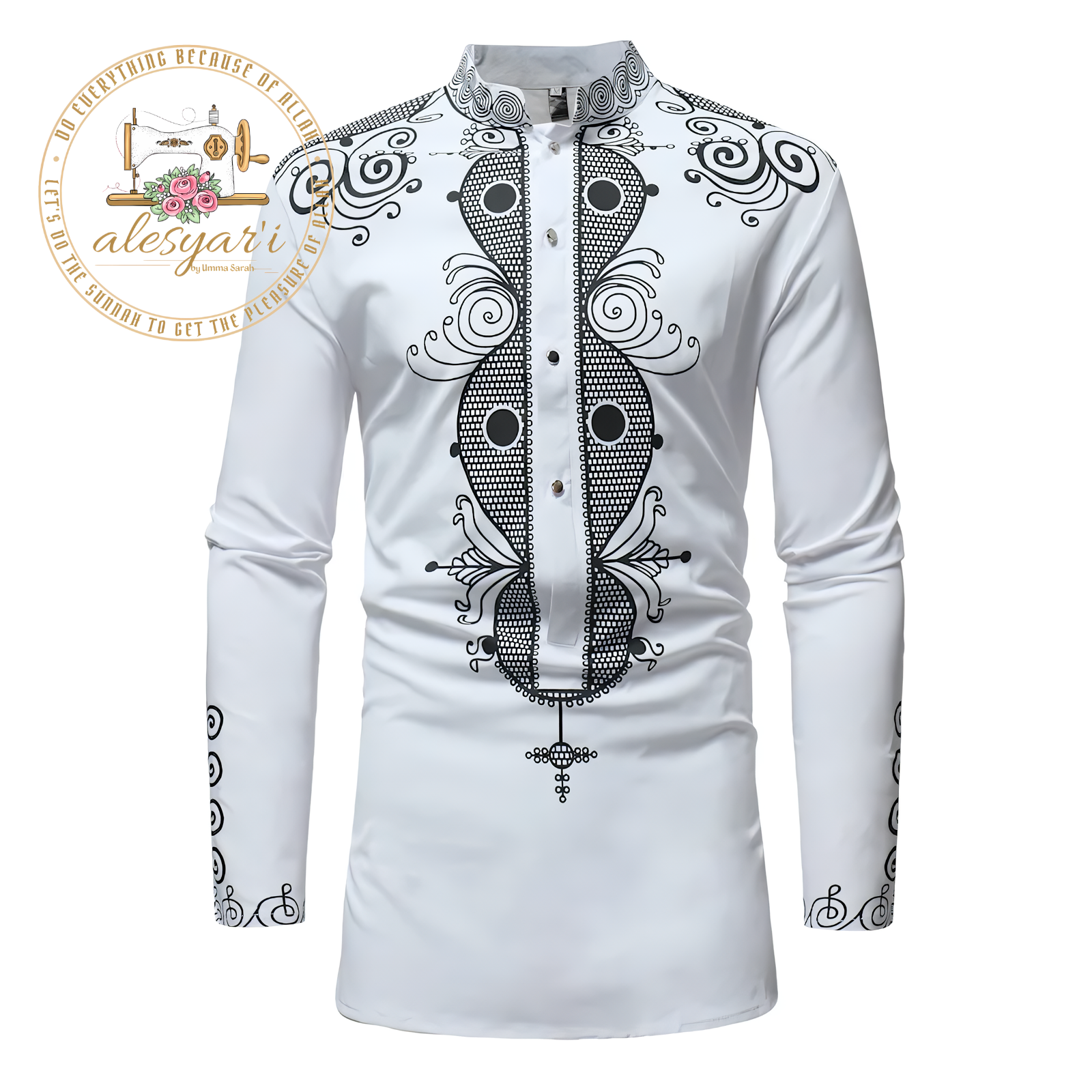 Alesyari Shop I African Clothes for Men Dashiki Summer African Men Long Sleeve Polyester Printing Shirts African Men Tops