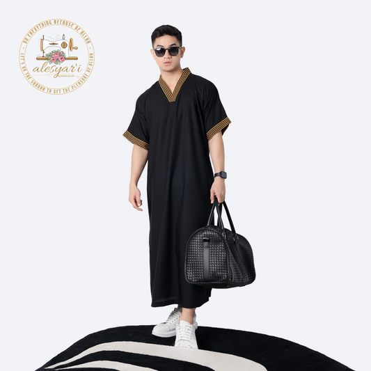 Alesyari Shop I Contemporary Cool Premium Toyobo Cotton Mens Multi-Functional Abaya Jubah