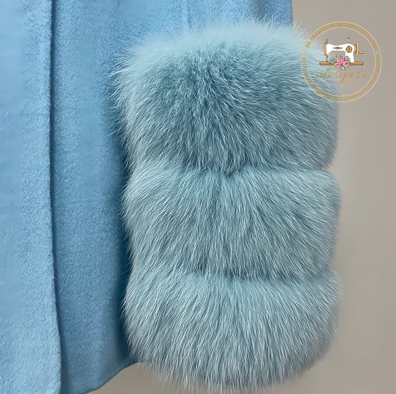 Alesyari Shop I Luxurious Womens Real Wool Cashmere Fur Vest with Stunning Long Fox Fur Overcoats