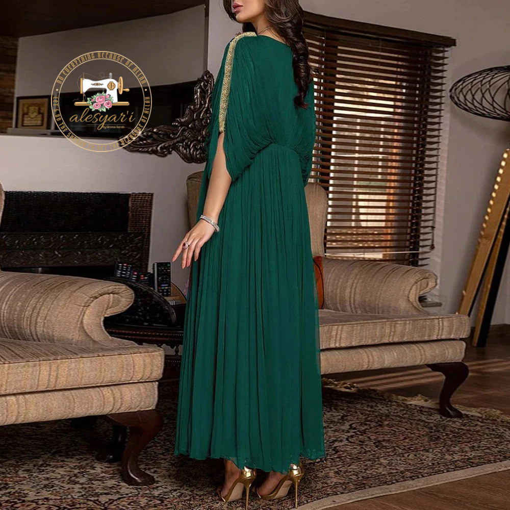 Alesyari Shop I Stylish Plus-Size Party Dresses: Elevate Your Look with Chiffon Kaftan Maxi Dresses and Muslim Abaya Outfits for Women