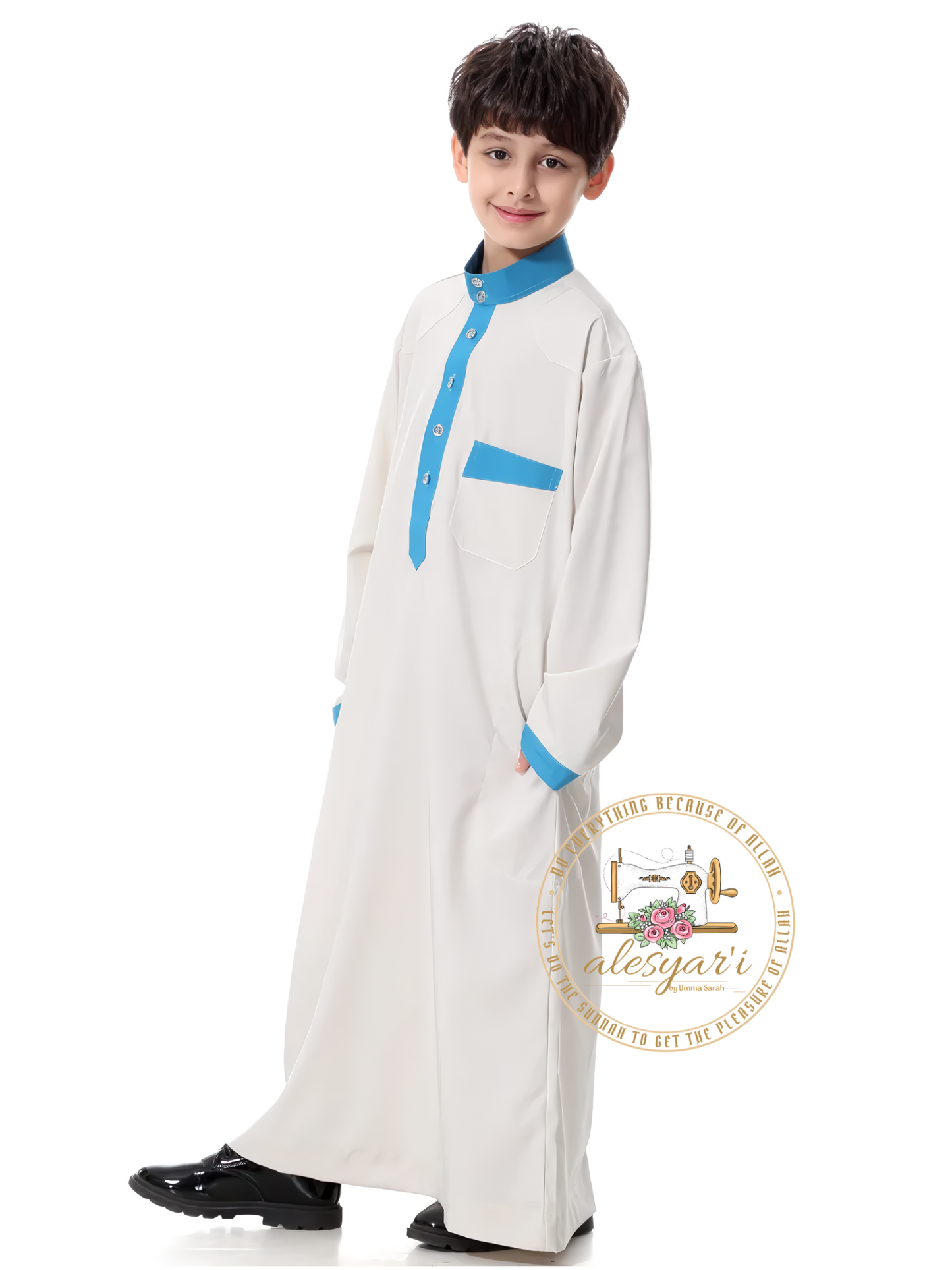 Alesyari Shop I Muslim Abaya Jubba Thobe For Boy Saudi Arabia Dubai Teenagers Long Robe Kids Islamic Clothing Ramadan Costumes Kaftan