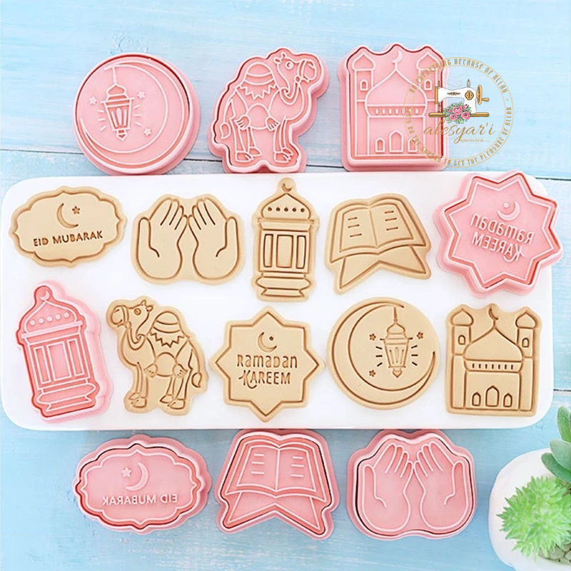 Alesyari Shop I Festive Ramadan Cookie Cutter Set for Eid Mubarak Celebrations - Create Sweet Memories with Islamic-themed Biscuit Molds