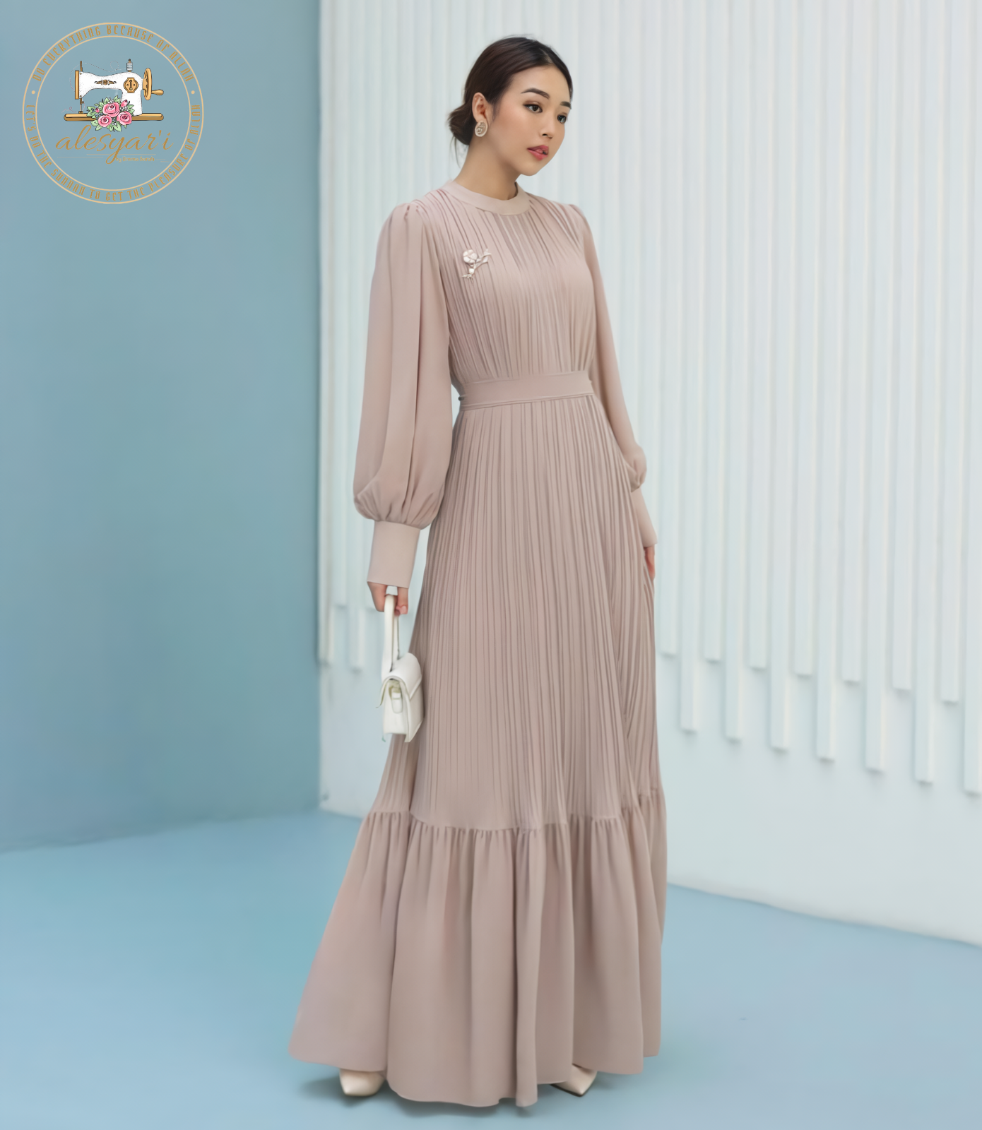 Alesyari Shop I 2024 Women Cotton Shirt Long Dress Casual Long Sleeve Shirt Skirt Comfortable Korean Style