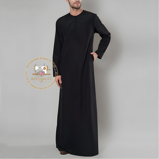 Alesyari Shop I Jubba Thobe: Long Sleeve Kaftan for Men, Ideal Islamic Attire from Pakistan, Saudi Arabia, and Afghanistan