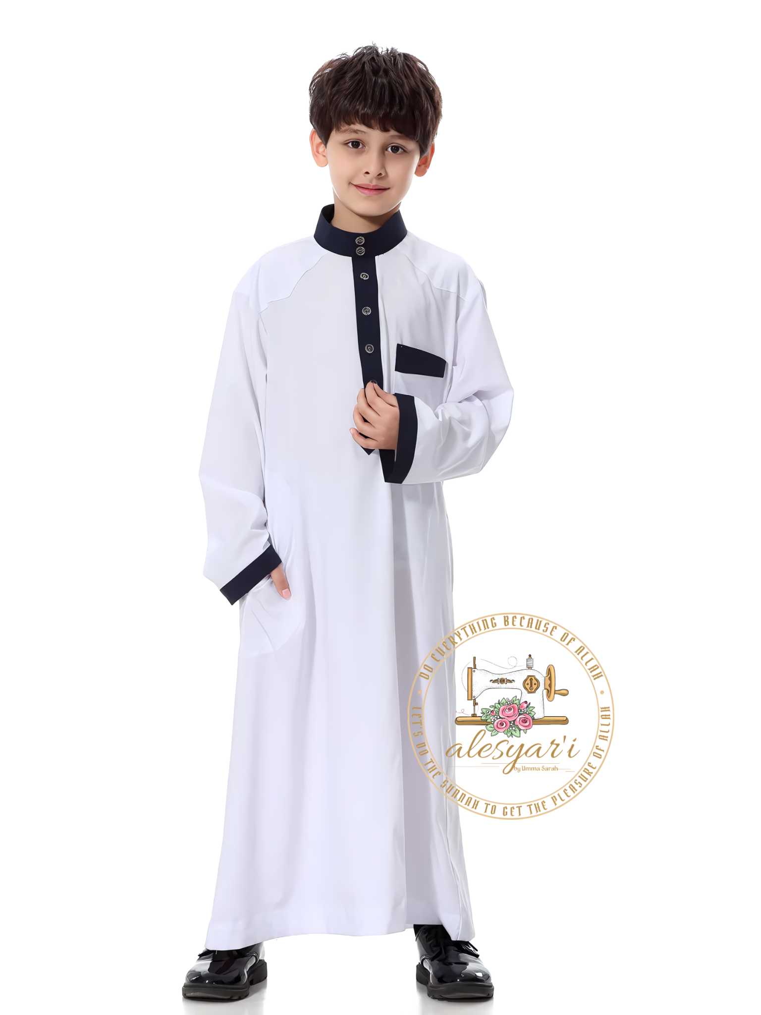 Alesyari Shop I Muslim Abaya Jubba Thobe For Boy Saudi Arabia Dubai Teenagers Long Robe Kids Islamic Clothing Ramadan Costumes Kaftan