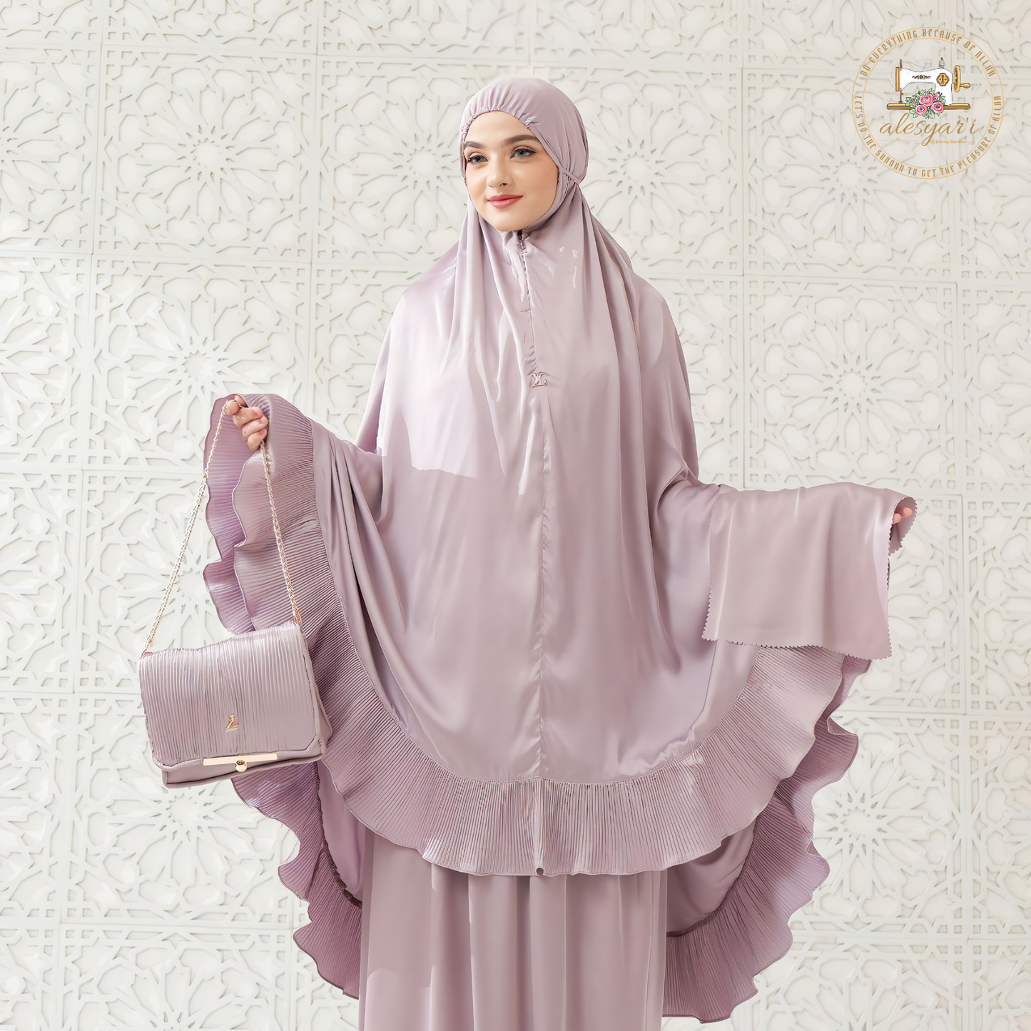 Alesyari Shop I 2024 Two Pieces Ramadan Muslim Prayer Hijab Garment Women Fashion Hooded Abaya Full Cover Long Sleeve Dress Islam Dubai Modest Robe