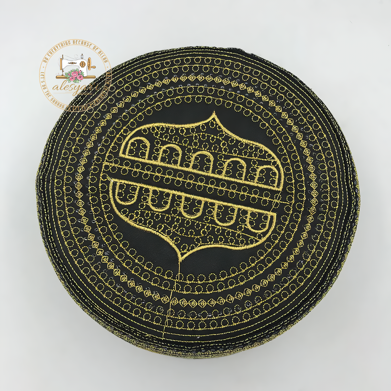 Alesyari Shop I Stylish Cotton Embroidered Caps: Modern Muslim Prayer Hats for Men, Islamic Turbans and Caps