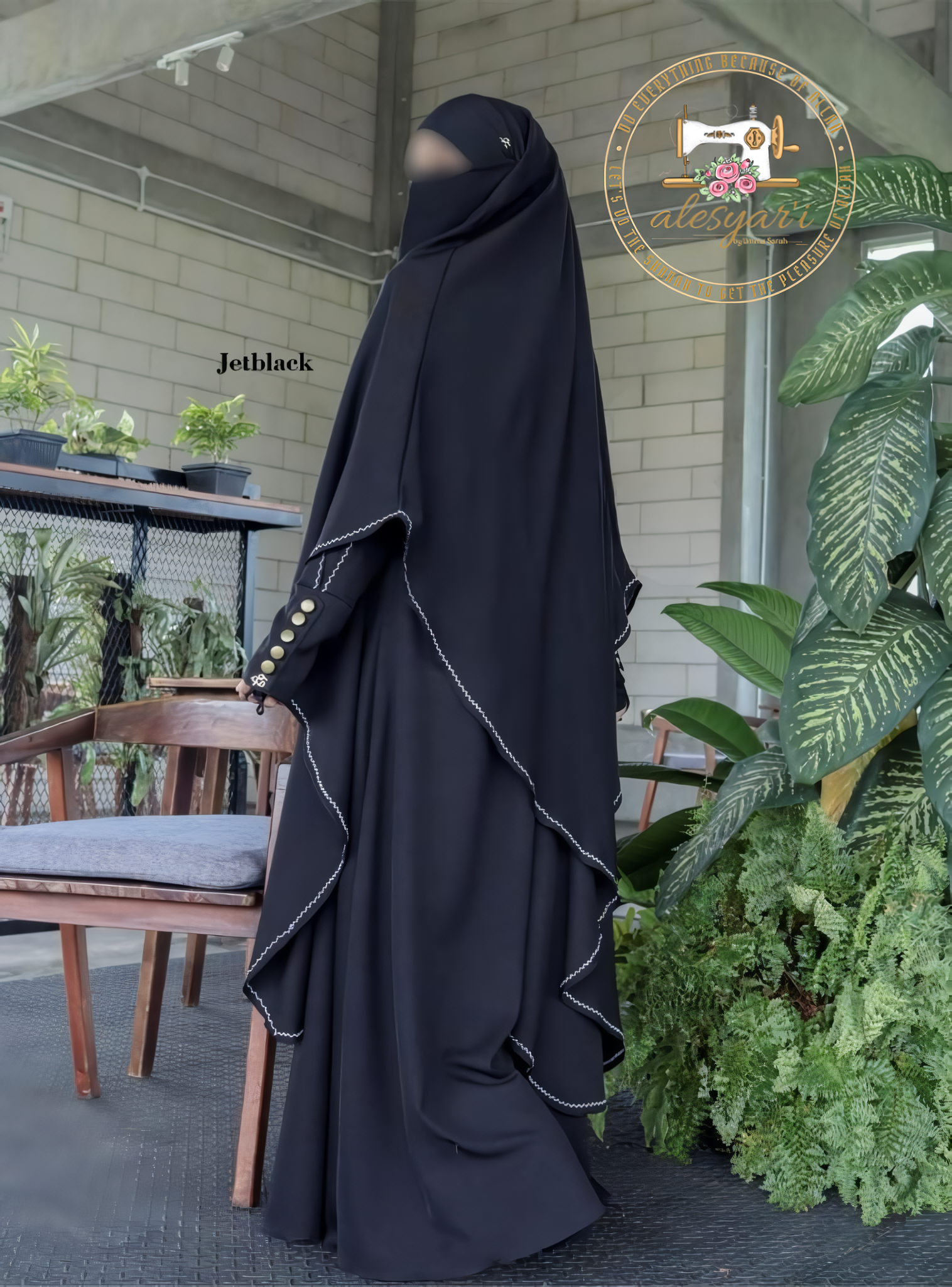 Alesyari Shop I Luxurious Set Abaya + Khimar Set Elegance, Comfort, and Style for Festivities