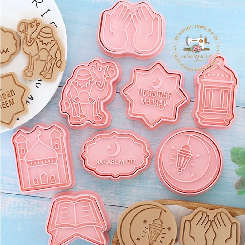 Alesyari Shop I Festive Ramadan Cookie Cutter Set for Eid Mubarak Celebrations - Create Sweet Memories with Islamic-themed Biscuit Molds