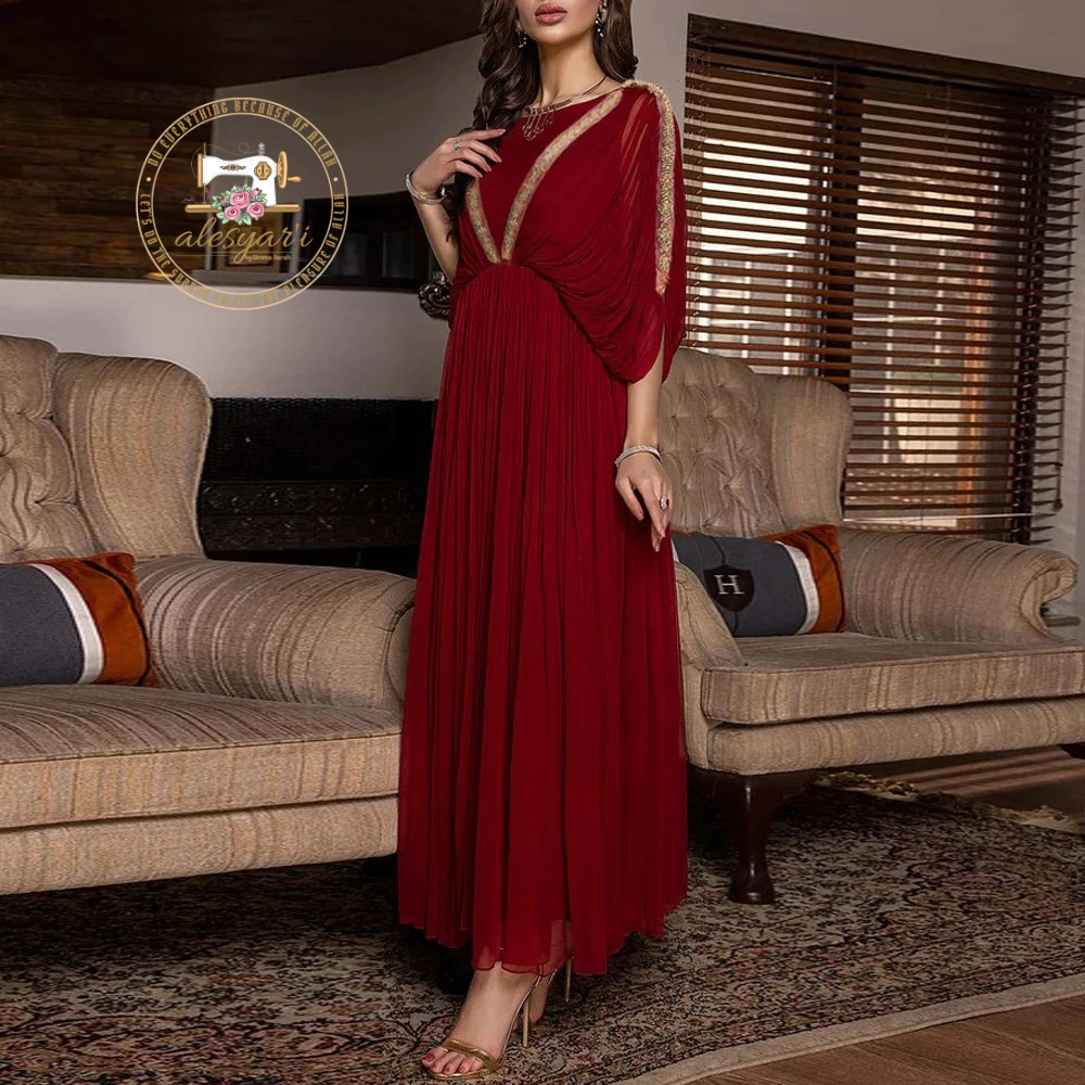 Alesyari Shop I Stylish Plus-Size Party Dresses: Elevate Your Look with Chiffon Kaftan Maxi Dresses and Muslim Abaya Outfits for Women