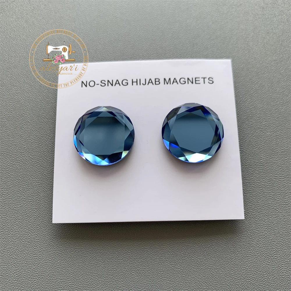 Alesyari Shop I Magnetic Glass Pins for Muslim Hijab Accessories - Vibrant Acrylic Brooches with Strong Magnets for Stylish Scarf Buckling