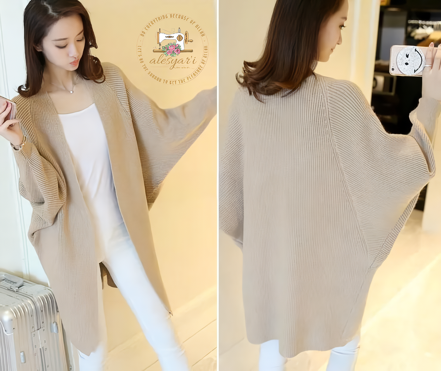 Alesyari Shop I Batwing Knit Discover the Latest in Women's Long Cardigans, Loose-Fit Sweaters, and Femme Jackets