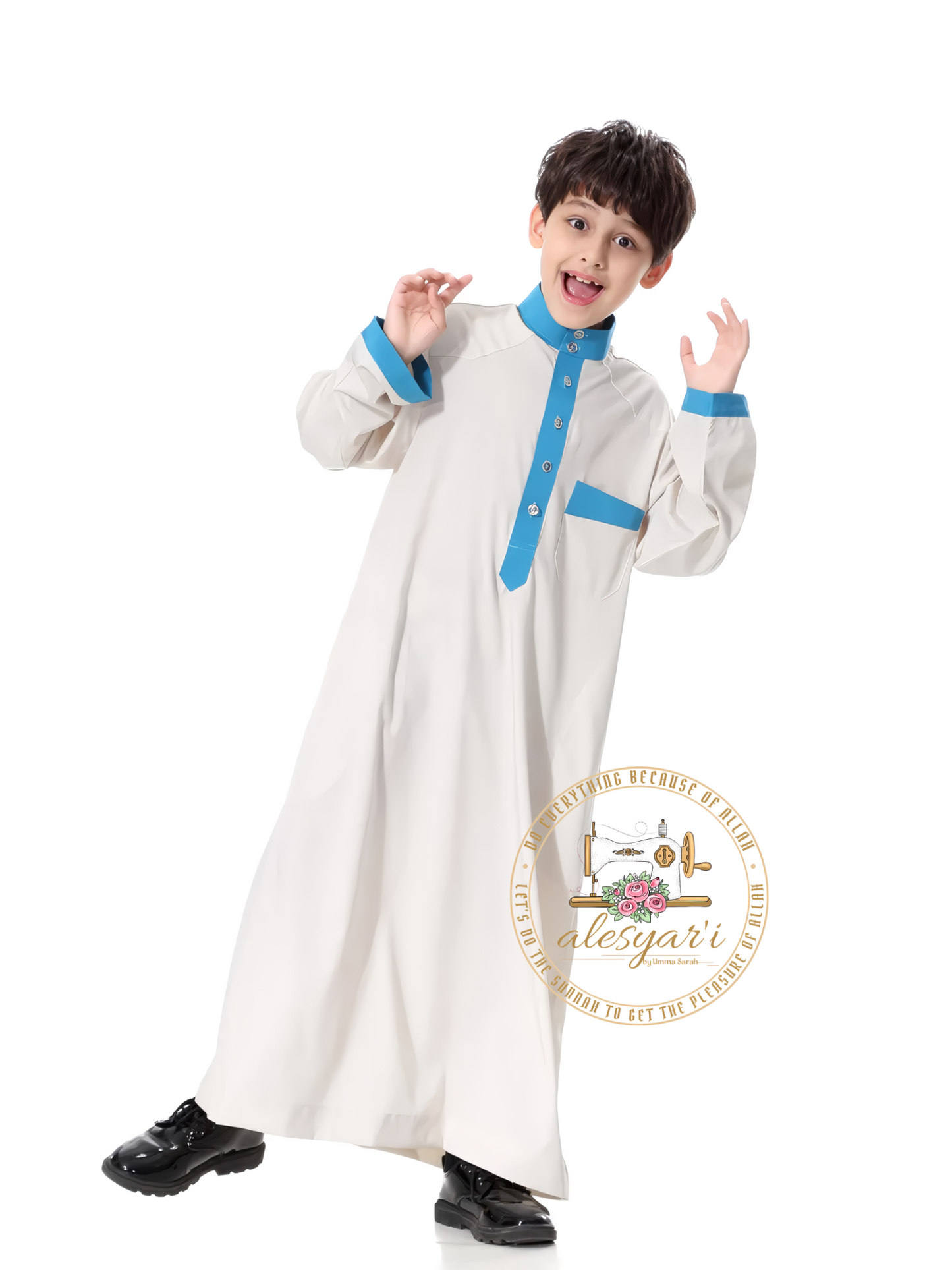 Alesyari Shop I Muslim Abaya Jubba Thobe For Boy Saudi Arabia Dubai Teenagers Long Robe Kids Islamic Clothing Ramadan Costumes Kaftan