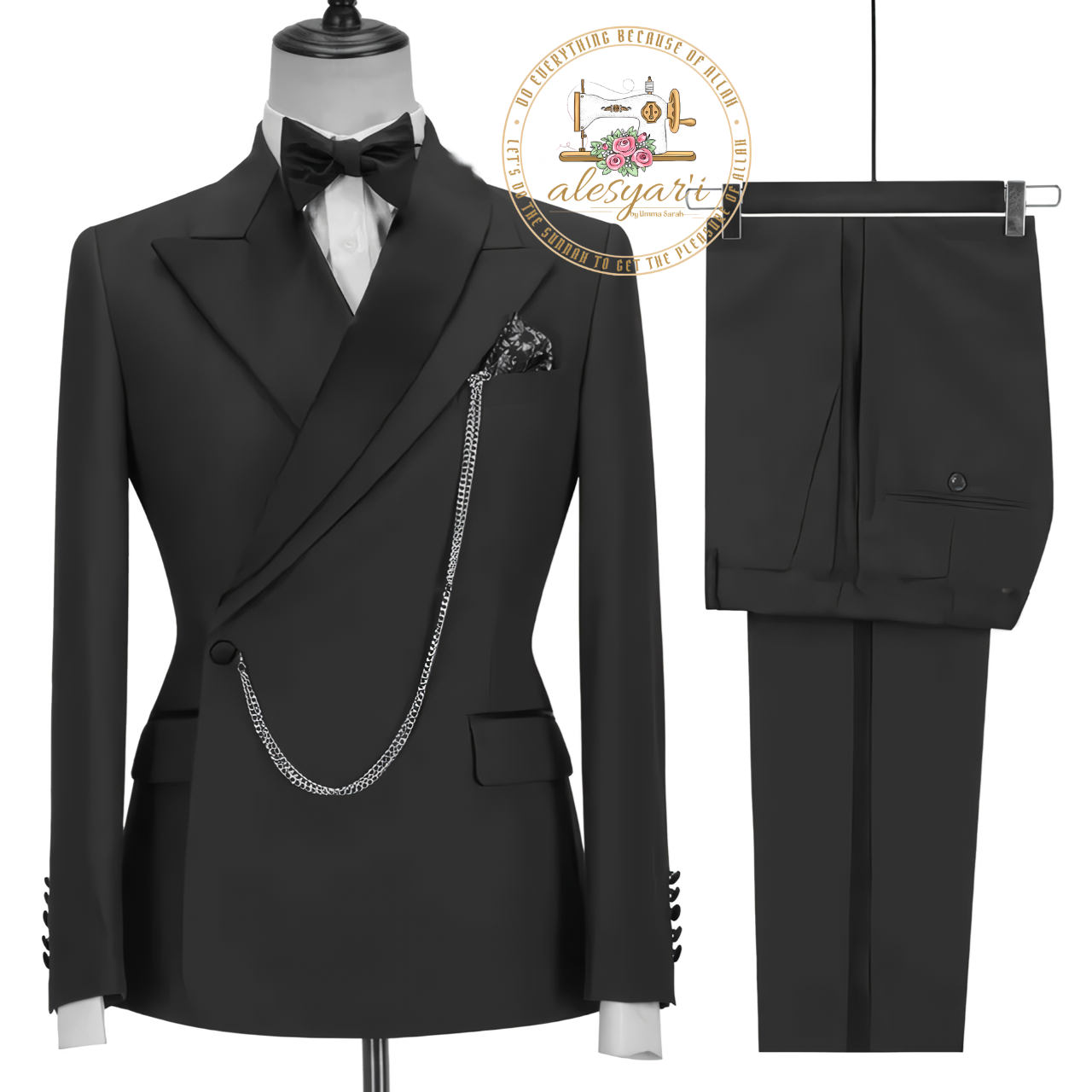 Alesyari Shop I 2024 Men Clothing Wedding Business Slim Fit Jacket Dress Blazers Coat Pants Trousers Male Suits 2 Piece