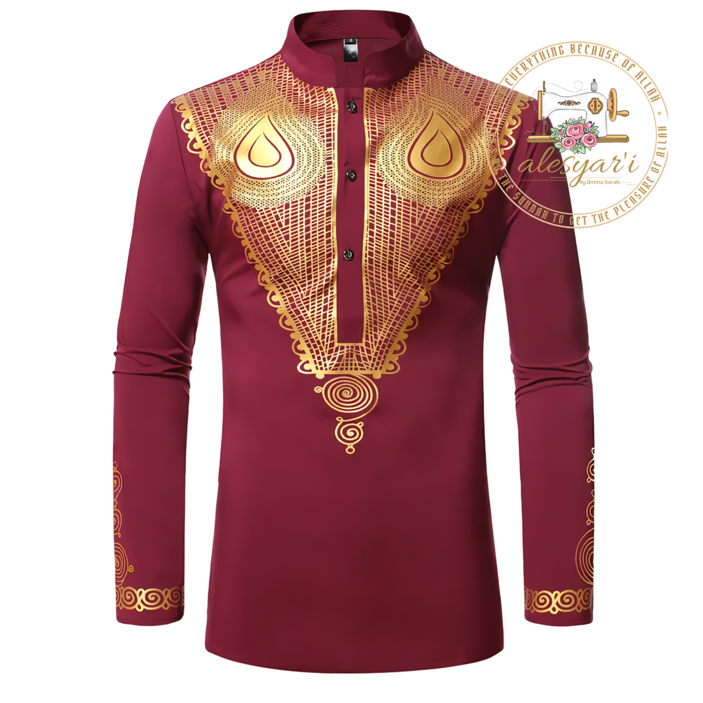 Alesyari Shop I African Dashiki Print Shirt for Men: Fashionable Business Casual Pullovers