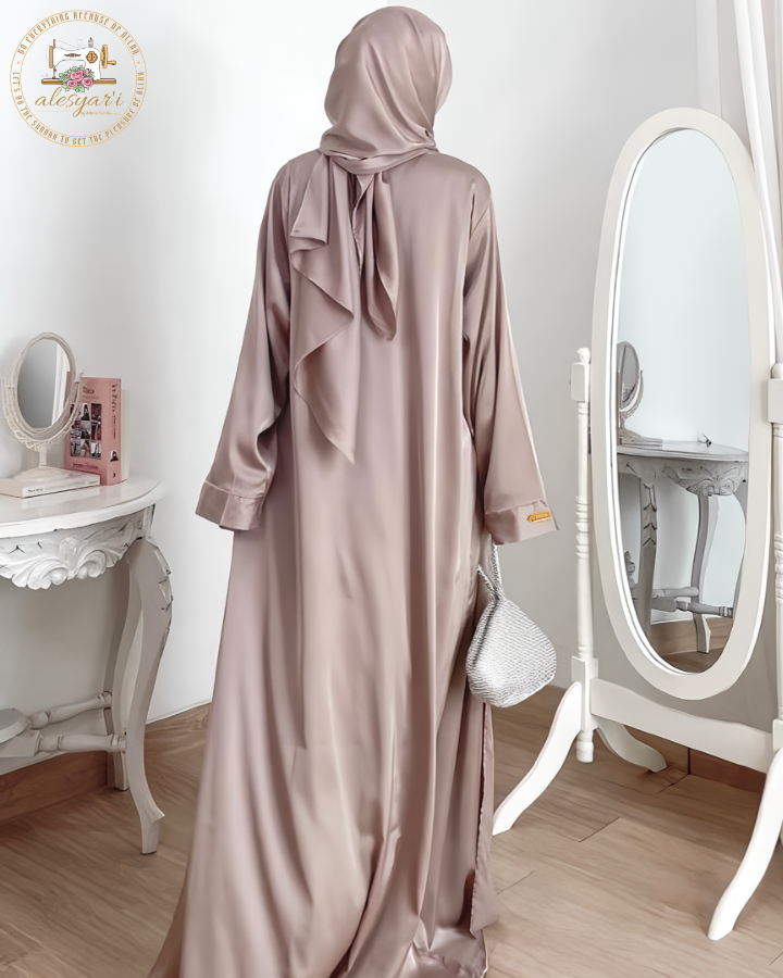 Alesyari Shop I Muslim Kaftan Abayas Long Sleeve Dress Kimono Women Dubai Dress Suit for Ramadan and Eid Al Fitr